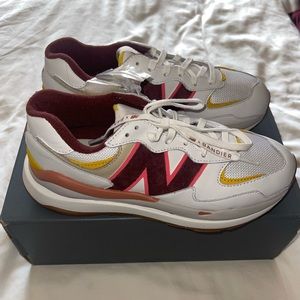 New Balance x Bandier 57/40 White with Angora Sneakers